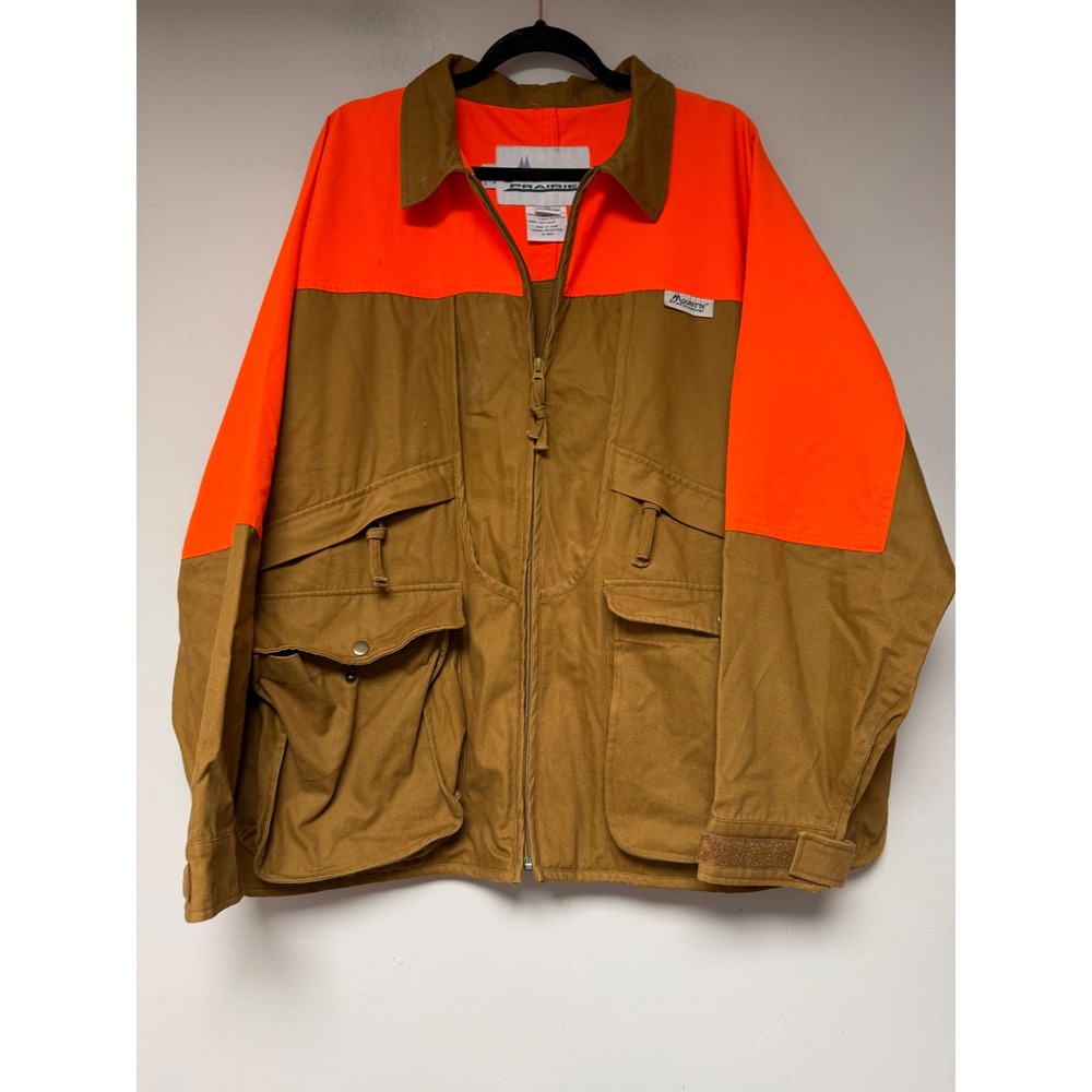 Mount'n Prairie‎ Mens Blaze Orange Brown Hunting Jacket XL Style 389 Canvas Coat